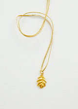 18kt Gold PSTM Myanmar Leaf Pendant on Cord