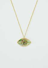 18kt Gold Paua Shell Eye Amulet on Cord