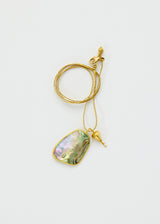 18kt Gold Paua Shell & Bluebell Amulets on Cord
