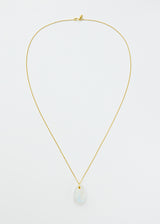 18kt Gold Rainbow Moonstone Egg Pendant on Chain