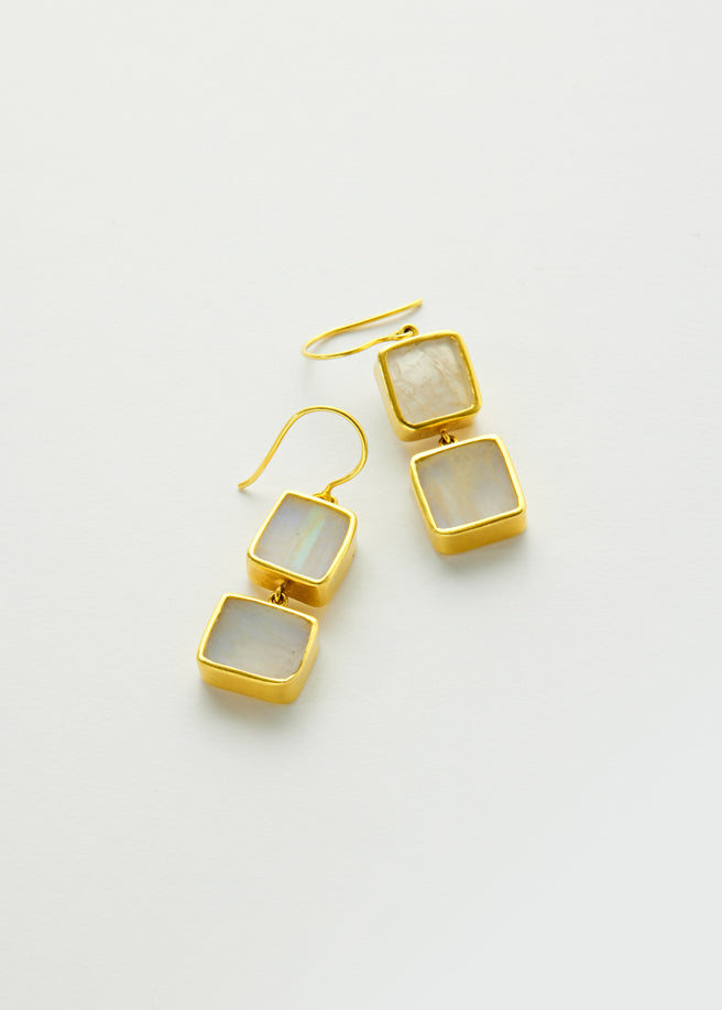 Square shape sales gold earrings