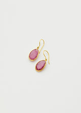 18kt Gold Ruby Single Drop Earrings