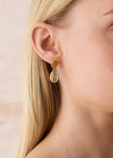 18kt Gold Rutilated Quartz Drop Studs