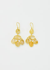 18kt Gold Rutilated Quartz Jellyfish Earrings