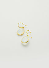 18kt Gold Rainbow Moonstone Small Single Drop Earrings