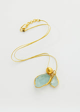 18kt Gold Vermeil Afghanistan Zindagi Now Aquamarine Pendant on Cord