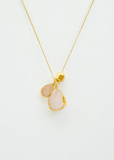 18kt Gold Vermeil PSTM Afghanistan Zindagi Now Rose Quartz Pendant on Cord