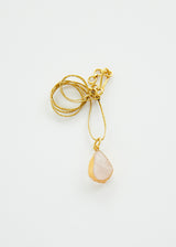 18kt Gold Vermeil Afghanistan Zindagi Now Single Small Rose Quartz Pendant on Cord