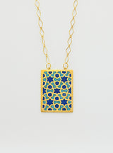 18kt Gold Vermeil PSTM Afghanistan Aryana Inlay Pendant on Chain