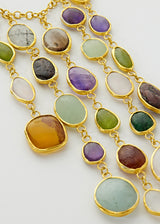 18kt Gold Vermeil PSTM Afghanistan Mixed Stones Sultan Necklace