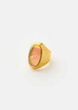 18kt Gold Vermeil PSTM Afghanistan Pink Glass Large Ring