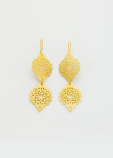 18kt Gold Vermeil PSTM Jordan Sahlan Elongated Double Drop Hook Earrings