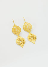 18kt Gold Vermeil PSTM Jordan Sahlan Elongated Double Drop Hook Earrings