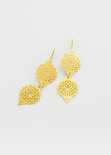 18kt Gold Vermeil PSTM Jordan Sahlan Elongated Double Drop Hook Earrings