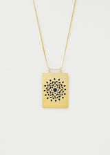 18kt Gold Vermeil PSTM Jordan Sahlan Rectangular Lapis Enamel Pendant on Cord