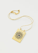 18kt Gold Vermeil PSTM Jordan Sahlan Rectangular Lapis Enamel Pendant on Cord