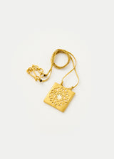 18kt Gold Vermeil PSTM Jordan Sahlan Square Mother of Pearl Pendant on Cord