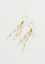 18kt Gold Theia Herkimer Triple Line Earrings