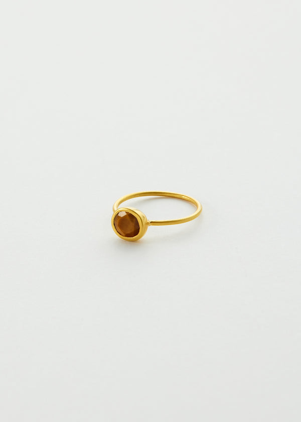 18kt Gold Galaxy Tiger's Eye Cup Ring