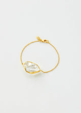 18kt Gold Herkimer Metamorphic Single Stone Bracelet