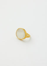 18kt Gold Moonstone Luna Medium Greek Ring