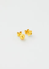 18kt Gold PSTM Myanmar Nyunt Flower and Bud Stud Earrings