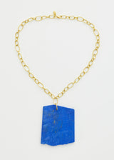 18kt Gold Nila Lapis on Chain Necklace