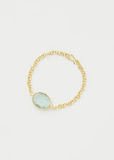 18kt Gold Aquamarine Single Stone Bracelet