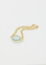 18kt Gold Aquamarine Single Stone Bracelet