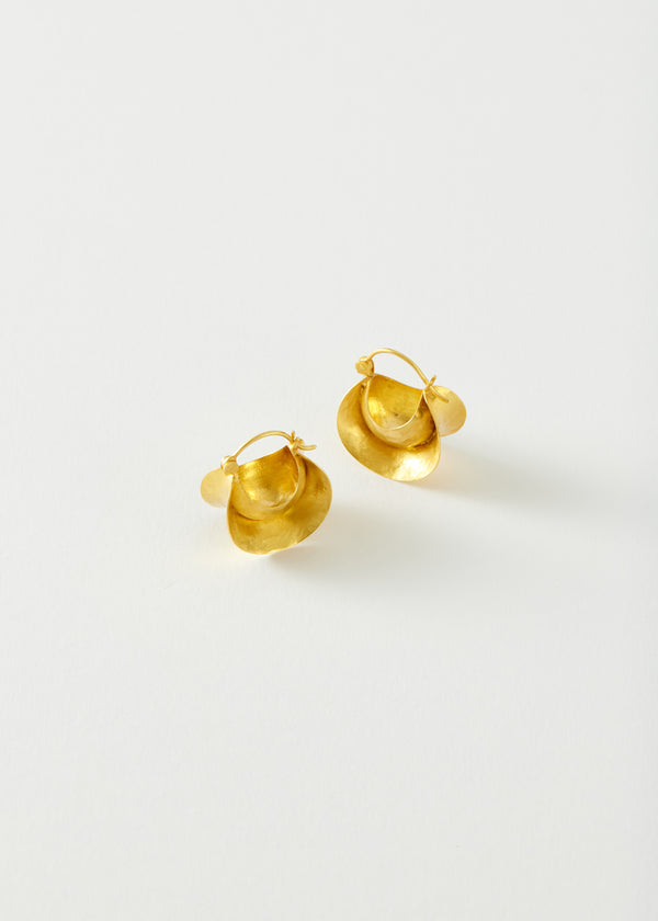 18kt Gold Theia Tapered Hoops