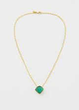 18kt Gold & Colombian Pointed Emerald Necklace