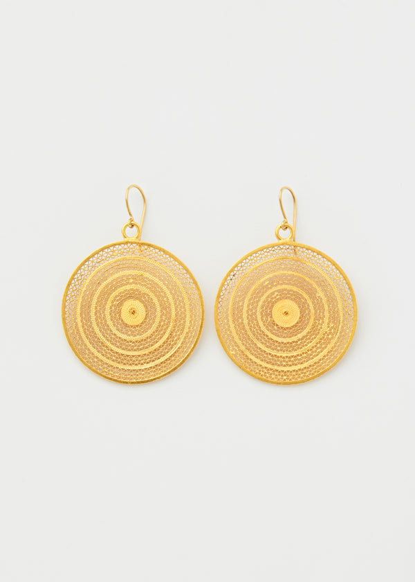 18kt Colombian Gold Single Medium Disk Earrings
