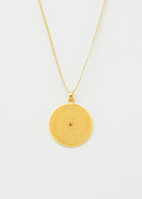 18kt Colombian Gold Single Small Disk Pendant on Cord