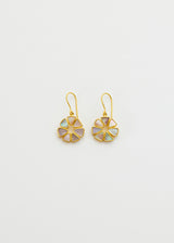18kt Gold Venus Abalone Shell Single Drop Round Earrings