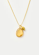 18kt gold Citrine & Seashell Amulets on Cord