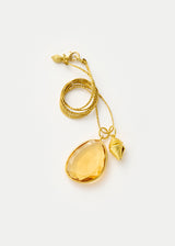 18kt gold Citrine & Seashell Amulets on Cord