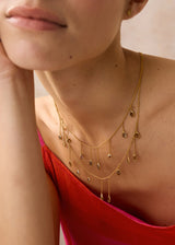 18kt Gold Cupid's Arrow Diamond Fringe Necklace