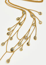 18kt Gold Cupid's Arrow Diamond Fringe Necklace