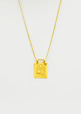 22kt Gold Goddess Durga Square Pendant on Cord