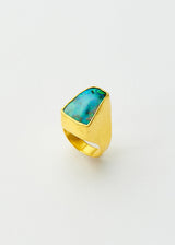 22kt Gold Australian Boulder Opal Tibetan Ring