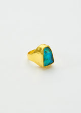 22kt Gold Australian Boulder Opal Tibetan Ring