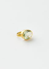 18kt Gold Green Amethyst Greek Ring