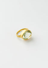 18kt Gold Green Amethyst Greek Ring