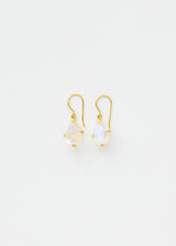 18kt Gold Koh-I-Noor Rainbow Moonstone Claw Set Single Drop Earrings