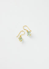 18kt Gold Koh-I-Noor Aquamarine Claw Set Single Drop Earrings