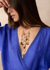 18kt Gold Vermeil PSTM Afghanistan Mixed Stones Sultan Necklace