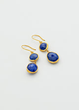 18kt Gold Vermeil PSTM Afghanistan Lapis Sheela Double Drop Earrings