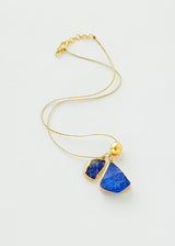 18kt Gold Vermeil Afghanistan Zindagi Now Lapis Pendant on Cord