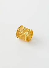 18kt Colombian Gold Herringbone Filigree Ring