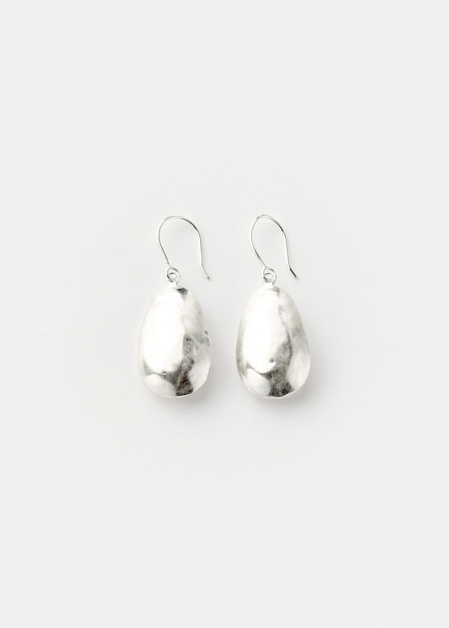 Sterling Silver PSTM Afghanistan Moon Pebbles Single Drop Earrings